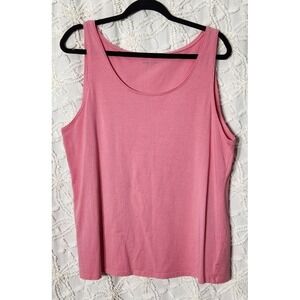 Eileen Fisher Womens Layering Tank Size Large Pink Organic‎ Quiet Luxury